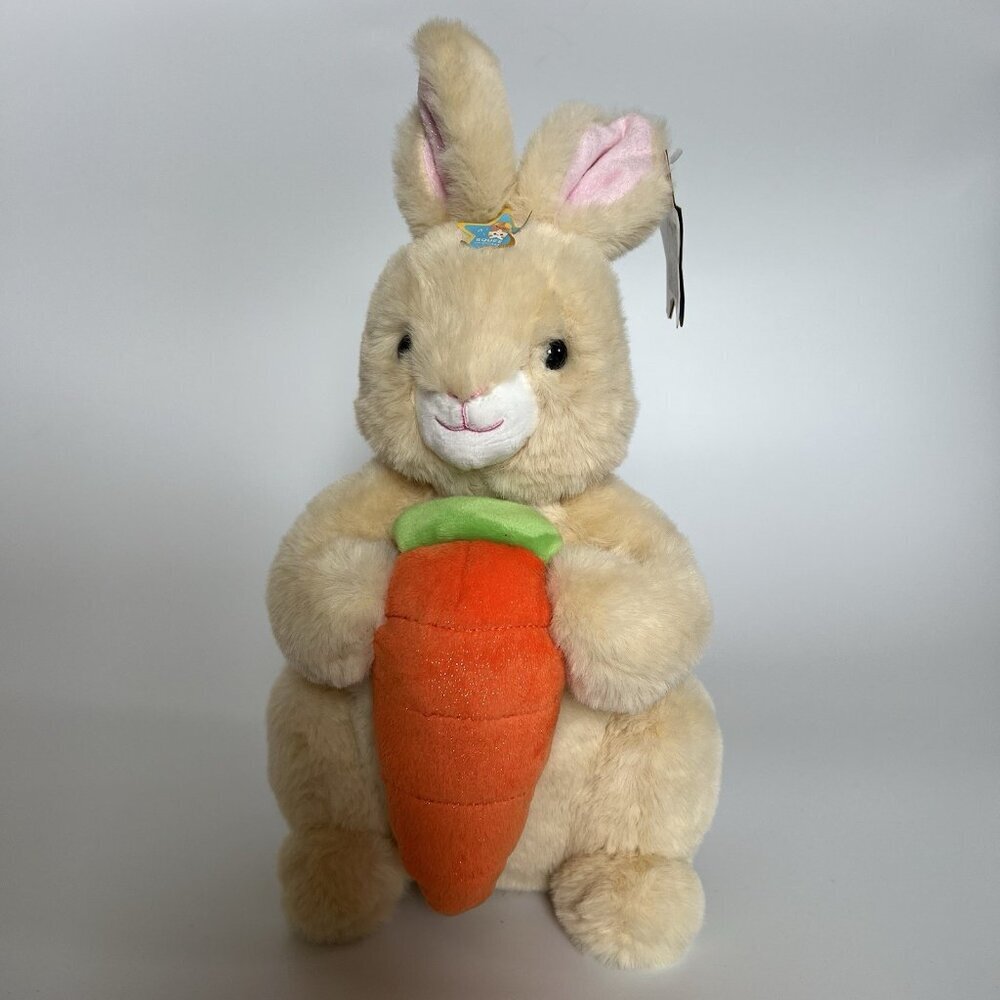 FAO Schwarz Bunny Rabbit Glow Brights Toy 12” Plush LED Light Up Carrot + Sound